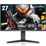 KOORUI 27 Inch Gaming Monitor 240Hz QHD(2560 ×1440) IPS Computer Monitors, 1ms, HDR 400, Adaptive Sync, Eye Care, HDMI*2 & DP, VESA Compatible 27E3QK