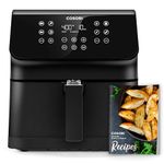 Cosori Proii Air Fryer Oven Combo, 5.8qt Max Xl Large Cooker with 12 One-touch Saveable Custom Functions, Cookbook and Oneline Recipes, Nonstick and Dishwasher-safe Detachable Square Basket