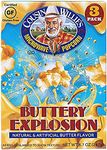 Cousin Willie's Microwave Popcorn Bags, Buttery Explosion (4 Boxes, 12 Bags), Gourmet Popcorn Boxes for Party, Whole Grain Popcorn, Gluten Free, Low Calorie Healthy Snack, Made in USA, non-GMO