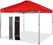 CROWN SHADES 10x10 Canopy Tent, Pop Up Beach Tent for Outdoor Shades with Wheeled Bag, 8 Stakes, 4 Ropes, Outdoor Canopy, Red