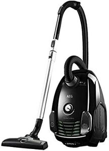 AEG VX6-2-ÖKOX Staubsauger mit Beutel / 60% Recyclingmaterial / Zusatzdüsen / Hart- und Teppichböden / 9 m Aktionsradius / ergonomischer Handgriff / 800 Watt / neue technische Version / schwarz, grün
