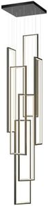 Modern LED Stair Chandelier for Villa,6 Light Long Pendant Light,300cm Adjustable Height,Aluminum Frame,Ceiling Light Chandelier for High Ceiling Dining Room(80 * 20cm, Warm(3000K))