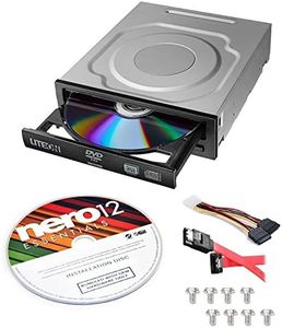 Lite-On 24X SATA Internal DVD+/-RW Drive + Nero 12 Essentials + SATA Cable Kit - PC Optical Drive - DVD/CD Writer - Half Height - 16X DVD, 12X CD - 8X Write Speed