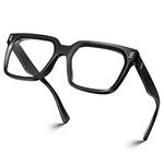 VISOONE Rectangle TR90 Blue Light Blocking Glasses Computer Glasses with Preppy Look for Women and Men Cougar