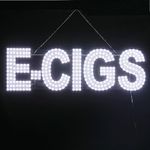 30"x9" Large LED E-CIGS Signs for Smoke Shops, Super Bright Unique Design E-CIGS Sign with Hanging Installation, High Visibility E-CIGS Sign for Stores Retail Shops Window (White)