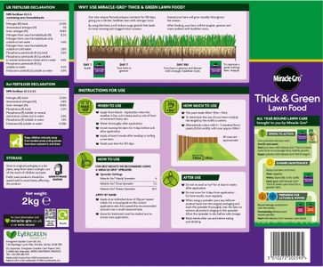 Miracle-Gro EverGreen Premium Plus Lawn Food – Thick & Green, 100m²
