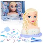 Disney Frozen Deluxe Elsa Styling Head, Blonde Hair, 18 Piece Pretend Play Set, Wear and Share Accessories, Officially Licensed Kids Toys for Ages 3 Up, Gifts and Presents, Amazon Exclusive