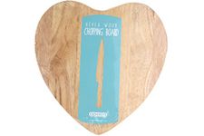 APOLLO THE HOUSEWARE BRAND Heart Board, Hevea Wood, Chopping, Serving Board for Cheese Charcuterie, for Anniversary, Birthday, Christmas, Size 28x28x15cm, Brown