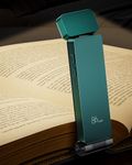 86lux Reading Light, Rechargeable Book Light for Reading in Bed, Ultralight Clip-on LED Bookmark Lamp with 3 Amber Colors & Stepless Dimming for Night Reading for Book Lovers, Kids, Green