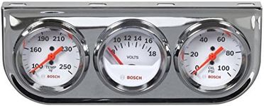 Bosch SP0F000046 Style Line 2" Triple Gauge Kit (White Dial Face, Chrome Bezel)