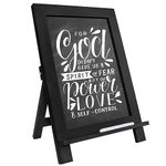 Egofine Wooden Chalkboard Sign, Tabletop Magnetic Chalkboard with Stand（Black） Small Countertop Chalkboard Easel Kitchen Memo Board Décor for Home, Café, Wedding