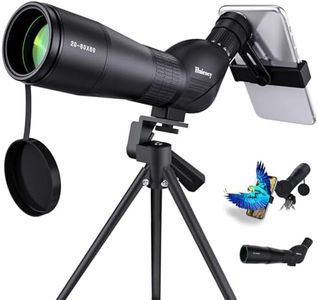 Spotting ScopeHuicocy 20-60x60mm Zoom 39-19m/1000m Fully Multi Coated Optical Lens Fogproof and Movably Eyepiece Rubber Design Telescope with Quick Smartphone Mount Kit and Tabletop Tripod for Target