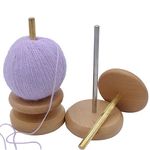 Joyeee Wooden Yarn Spool Holder, Classic Thread Spool Storage Rack Spinning Ball Winder, Yarn Dispenser with Twirling Mechanism for Bobbin Sewing Crocheting Knitting Embroidery-Prevent Yarn Tangling#1