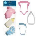 R&M International 5160 New Baby Cookie Cutters, Onesie, Bottle, Foot, 3-Piece Set