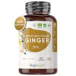 Organic Ginger Supplement - High Strength 1300mg - Soil Association Certified - 2 Ginger Root Capsules Per Serving - Vegan Joint & Digestion Supplement