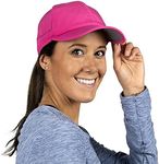 TrailHeads UV Protection Running Hats for Women, 50+ UPF - Summer Hats for Women Baseball Cap - Tennis, Golf, Gym, Workout Bright Pink