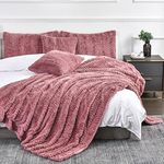 YUSOKI Luxury Faux Fur Twin XL Blanket(63"x90",Without Pillows),Soft Fuzzy Fluffy Cozy Blanket Plush Furry Comfy Warm Blanket for Couch Bed Chair Sofa Bedroom Women Teen Girls Gift(Pink,63"x90")