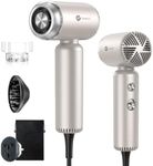 slopehill Dual Voltage Travel Hair Dryer with Diffuser, Ionic, 1500W, Gold