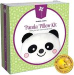 Easy Sew Panda Pillow Kit - Children's Sewing Kit, Learn to Sew, Beginner Art & Craft, Panda Gifts for Kids Girls Boys 8-12, Plush Toy, Make Your Own Stuffed Animal, DIY Craft Supplies