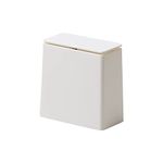 Ideaco TUBELOR Mini Flap Designer Kitchen Counter Trash Can With Lid and Concealed Bag 0.4 Gal MATTE WHITE