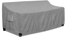 PureFit Outdoor Couch Cover Waterproof Patio Sofa Furniture Covers, 3-Seater Outdoor Cover with Air Vent and Handles, 85W x 35D x 35H Inches, Gray