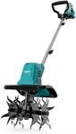 Cordless Brushless Garden Tiller Cultivator Compatible with Makita18v Battery (Tool Only), 10’’ Wide 7’’ Deep Electric Soil Rototiller, 48-Tine Mini Rotary Areator for Garden Beds & Soil Preparation