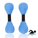 HERCHR Aquatic Exercise Dumbbells 2Pcs,Water Weights for Pool Exercise EVA Water Dumbbells Water Aqua Fitness Barbells Adjustive Foam Water Weights Swimming Training Fitness Equipment for Adults Kids