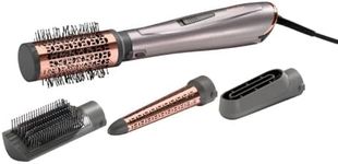 BaByliss Air Style 1000 Hot Air Brush with Ion Technology, 4 Attachments for Drying, Styling and Curling, AS136E, Pack of 1, Silver Rose Gold