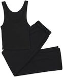 Hanes Women's Originals Supersoft Crop Tank & Lounge Pants, Comfywear Loungewear Set, Black/Black, Medium