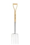 Berry&Bird Garden Digging Fork, 37.4" Stainless Steel Garden Spading Fork with D-Grip Handle, 4-Tine Heavy Duty Long Handled Pitchfork with Ash Wood Handle for Digging, Planting, Aerating, Cultivating