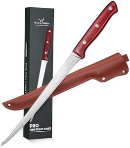 TAN REN Cuchillo de Filete 24.0 CM, Cuchillo de Filetear de Pescado en Acero Inoxidable, Cuchillo Fileteador Flexible, Cuchillo para Pescado Profesional para Hogar y Restaurante