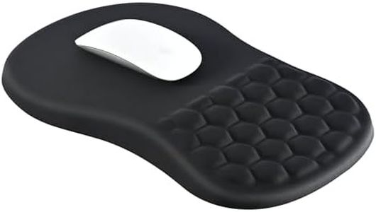 Ergonomic Mouse Pad with Wrist Rest Support, Mousepad with Memory Foam Wrist Rest and Non-Slip PU Base, Massage Bulge Design for Pain Relief, Computer, Wireless Mouse, Desk(12.2x9.8 inch)