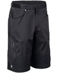 Zoic Men's Ether Mountain Bike MTB Cycle Riding Short Relaxed Fit 12 inch Inseam, UPF 50+, Black, size Small