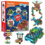 Smartivity 20In1 Toys Kit For Kids Age 6-14 Years Old I Pullback Car,Tuk-Tuk,Robot,Airplane & More I Birthday Gifts For Boys & Girls|Diy Stem Science Toy For Kids 6,7,8,9,10,11,12,13,14 - Multicolor