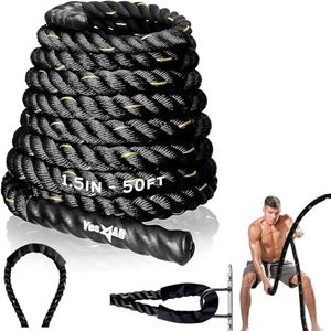 Yes4All 9M / 12M / 15M Battle Ropes, Battling Rope for Fitness Training Gym, Heavy Exercise Ropes 38mm / 50mm, Heavy Ropes for Strength Workout