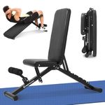 Weight Bench for Home Gym Exercise Workout Equipment Adjustable Weight Bench Incline Bench Press, 90 Degree Upright Shoulder Press and Flat Design, Black Textured PU Leather