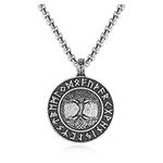 Jovivi Mens Viking Tree of Life Pendant Necklace Norse Vegvisir Amulet Necklaces Chain Nordic Talisman Viking Jewellery Gifts for Men Dad Fathers Day