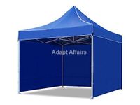 Invezo Gazebo Outdoor Tent 10x10 feet (24 kgs with 3 Plain Side Covers/Blue) Waterproof, Foldable Canopy/Portable Tent - 2 Mints Installation