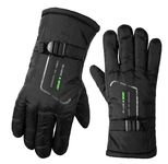 Alexvyan Black Shaodie Long Men's Snow & Windproof Thermal Soft Warm Winter Riding & Protective Gloves (Fur/Fleece Inside) Warm Hand Riding Cycling, Byke, Bike, Scooty,Motorcycle Travelling..