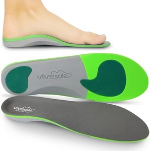 ViveSole Orthotic Inserts for Plantar Fasciitis - Arch Support Insoles Shoe Inserts for Comfort and Relief from Flat Feet, High Arches, Back, Fascia, Foot and Heel Pain - Full Length