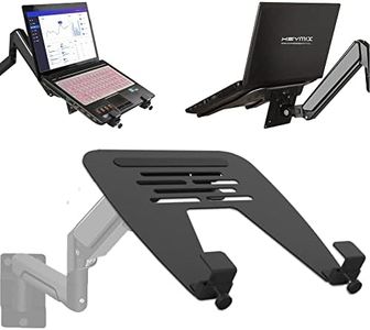 HEYMIX Laptop Vesa Mount Tray, Monitor Stand Laptop Tray, Laptop Mount Tray for Monitor Stand Mount Laptop Arm Stand Vesa, Fit for Gas Spring Arms & Vesa Mount Extention Arms (Black)