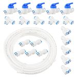 NewZoll 21PCS RO 3/8" Water Line Valve Set, RO Water Filter Fittings (Ball Valve +T +I +Y Type +10M PE Tubing Hose Pipe), Water Tube Fitting 3/8" Quick Connector Kit