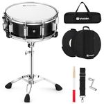 Vangoa Snare Drum Set, 14 Inch, 10 Lugs, Wooden Shell with Case, Practice Pad, Drum Stand, Drum Stand Carry Bag, Sticks, Tuning Key, Strap