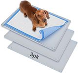 Skywin Pee Pad Holder for 30 x 23 Training Pads - 3 Pack Silicone Wee Wee Pad Holder, No Spill and Leaks Puppy Pad Holder Easy to Clean and Store Dog Pad Holder (Grey)