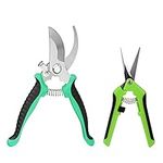 VENGABY 2 Pack Garden Secateurs, Secateurs & Pruning Scissors, Pruning Shears, Sacatears Garden Clippers, Garden Cutters for Branches, Flowers, Rose, Fruit, Plants, Bonsai, Locking Mechanism