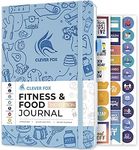 Clever Fox Fitness & Food Journal – Nutrition & Workout Planner for Women & Men – Diet & Gym Exercise Log Book with Calendars, Diet & Training Trackers - Undated, A5 Size, Hardcover (Light Blue)