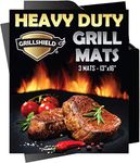 GrillShield Heavy Duty 600 Degree Grill and Bake Mats Set of 3 - Best Gift - 13 X 16 inches Non Stick Mats for BBQ Baking, Reusable and Easy to Clean