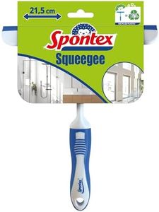 Spontex - Raclette vitre - Raclette douche et lave vitre multi-usages pour verre, carrelage, etc - Lame en caoutchouc résistante de 21,5cm - Raclette compacte et légère - Anneau de suspension