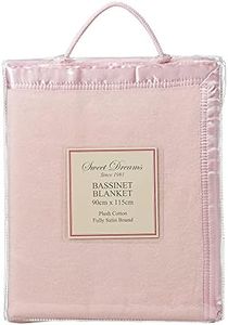 Sweet Dreams Bassinet Cotton Fleece Blanket, Pink, (BASSFLEECE)