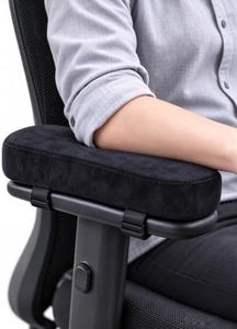 BAIDATONG Arm Cushions for Office Chairs Office Chair Armrest Pads, Memory Foam Arm Cushions for Office & Computer Chairs, Soft Elbow Support Arm Rest Covers for Desk Chair, (1 Pair Black)